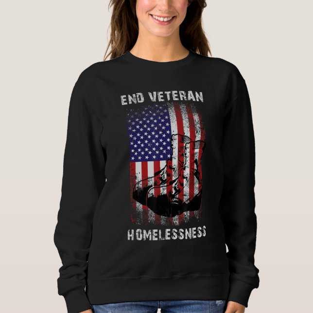 Beenden Sie Veteran Homeloness Vet American Flag H Sweatshirt (Vorderseite)