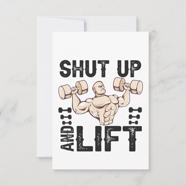 Beenden und Lift Funny Fitness Bodybuilding Gesche Dankeskarte (Vorderseite)