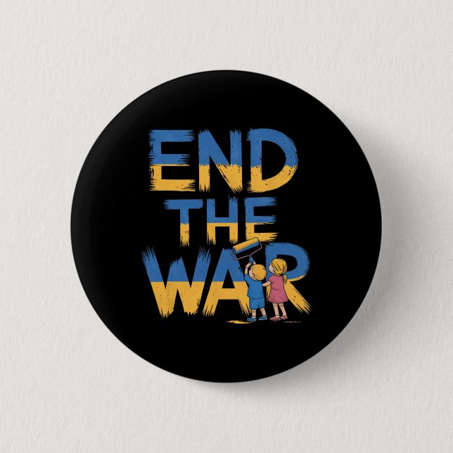 Beendet den Krieg Graffiti Kinder unterstützen Sel Button (Vorderseite)
