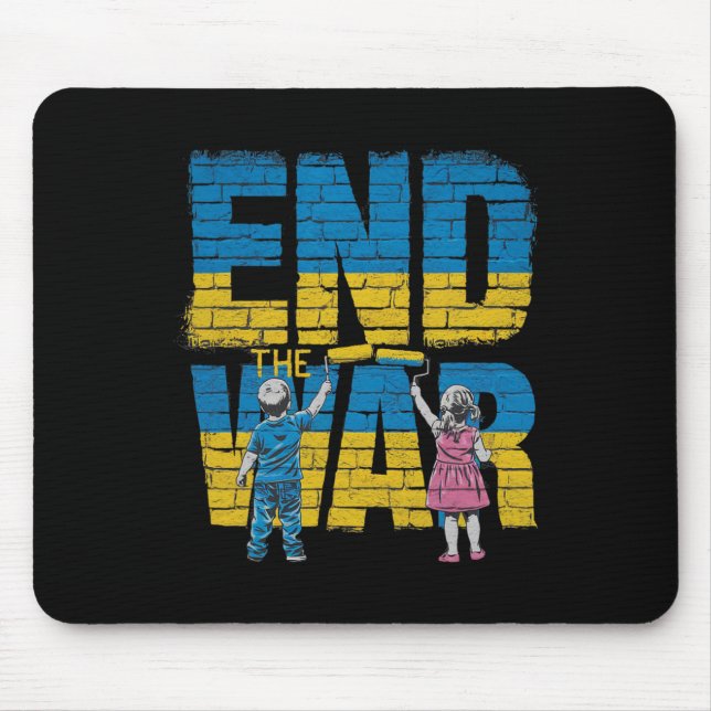 Beendet den Krieg Graffiti Kinder unterstützen Sel Mousepad (Vorne)