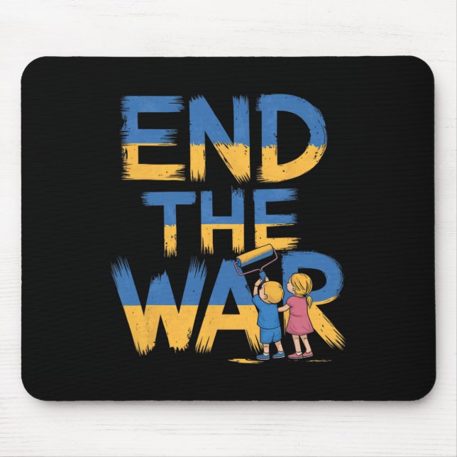 Beendet den Krieg Graffiti Kinder unterstützen Sel Mousepad (Vorne)