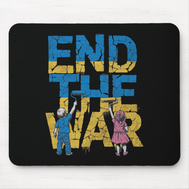 Beendet den Krieg Graffiti Kinder unterstützen Sel Mousepad (Vorne)