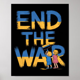 Beendet den Krieg Graffiti Kinder unterstützen Sel Poster