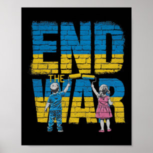 Beendet den Krieg Graffiti Kinder unterstützen Sel Poster