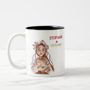 Beendigung des Krieges in der Ukraine Zweifarbige Tasse