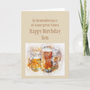 Beer Ale Funny Son Anniversaire Bonne heure Carte
