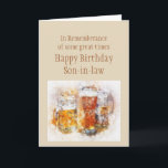 Beer Ale Funny Son-in-law Birthday Good Time Card Karte<br><div class="desc">In Erinnerung an einige großartige Zeiten Happy Birthday Schwiegersohn mit Bier- und Balkohol-Getränken</div>