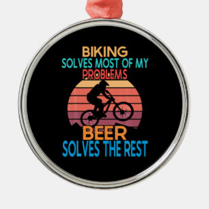 Beer And Biking Birthday Ornament Aus Metall