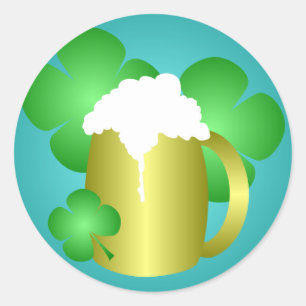 Beer and Clover St Patrick's Day Sticker