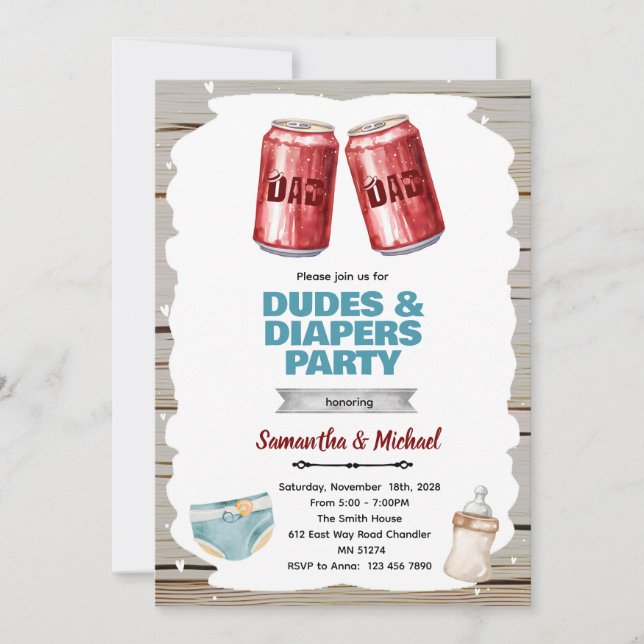Beer and Diaper Party invitation (Devant)
