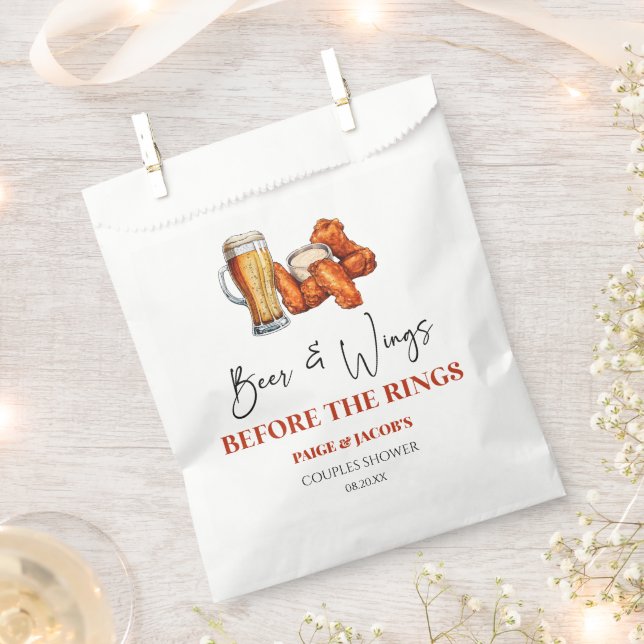 Beer and Wings Before The Wings Couples Shower Geschenktütchen (Ausgeschnitten)