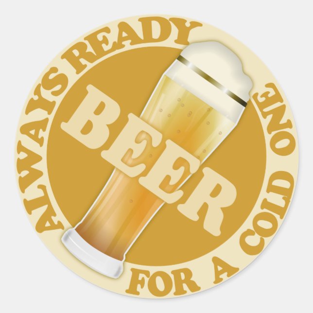 BEER-Aufkleber Runder Aufkleber (Vorderseite)