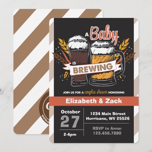 Beer Baby Shower Einladung (Vorne/Hinten)