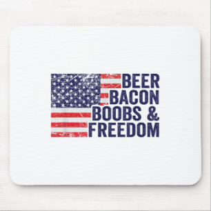 Beer Bacon S& Freedom - Funny US Flag Grillen Mousepad