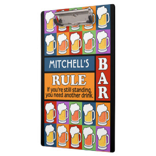 BEER Bar Pop Art INDIVIDUELLE NAME Zwischenablage Klemmbrett