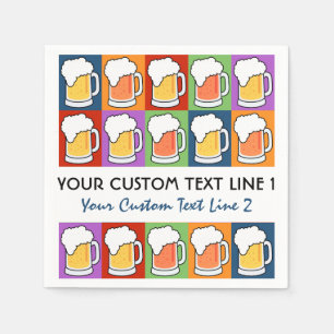 BEER Bar Pop Art serviettes en papier personnalisé