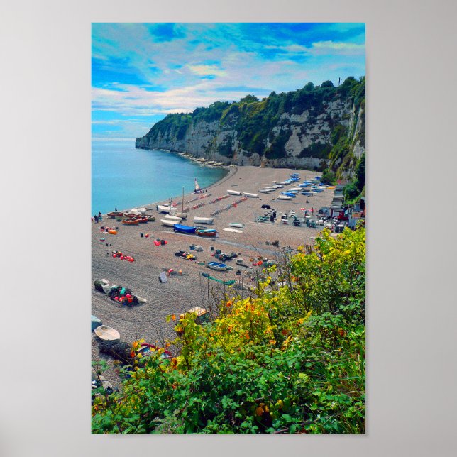 Beer Beach Jurassic Coast Devon England Poster (Vorne)