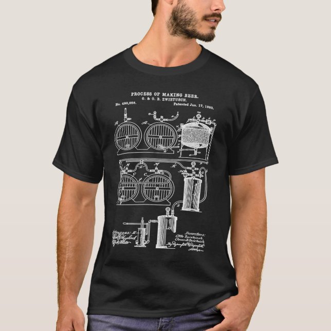 Beer Brewing Patent Brewery Plans Beer Geek Brewma T-Shirt (Vorderseite)