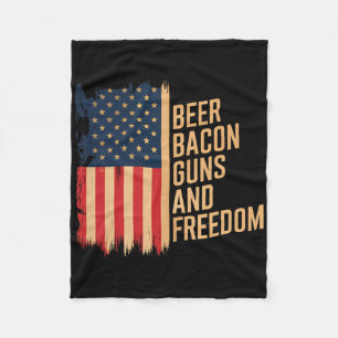 Beer Bycon Guns and Freedom Grillen Men Byrbecue Fleecedecke