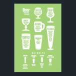 Beer Cheat Sheet Poster Green Reversed<br><div class="desc">this poster is intended as a cheat sheet for the inside of your cabinet. but also cool enough for the wall.</div>
