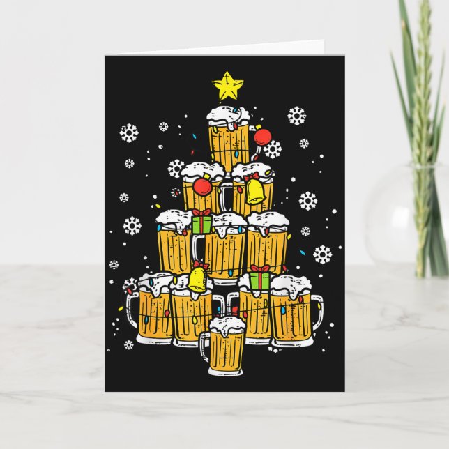 Beer Christmas Tree Xmas Brew Dad Men  Karte (Vorderseite)