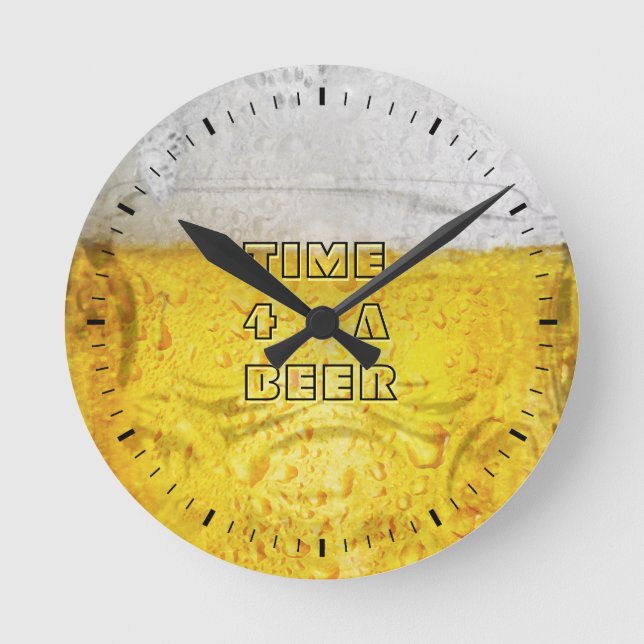 Beer Clock Runde Wanduhr (Vorderseite)