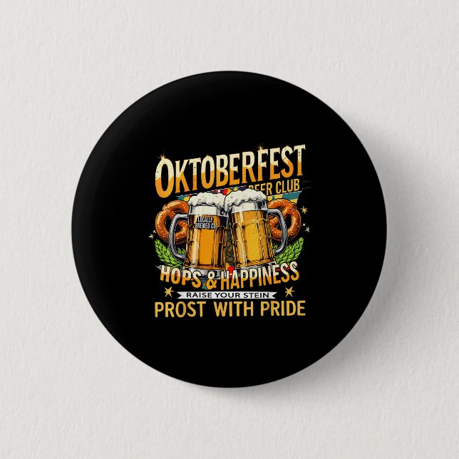 Beer Club Prost With Pride Gift Drinking Team  Button (Vorderseite)