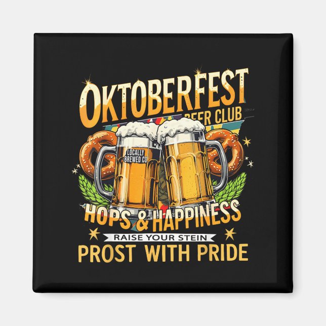Beer Club Prost With Pride Gift Drinking Team  Magnet (Vorne)
