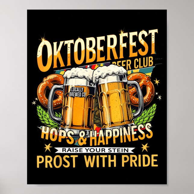 Beer Club Prost With Pride Gift Drinking Team  Poster (Vorne)