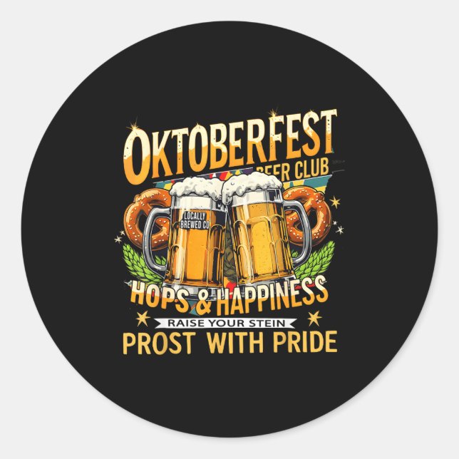Beer Club Prost With Pride Gift Drinking Team  Runder Aufkleber (Vorderseite)