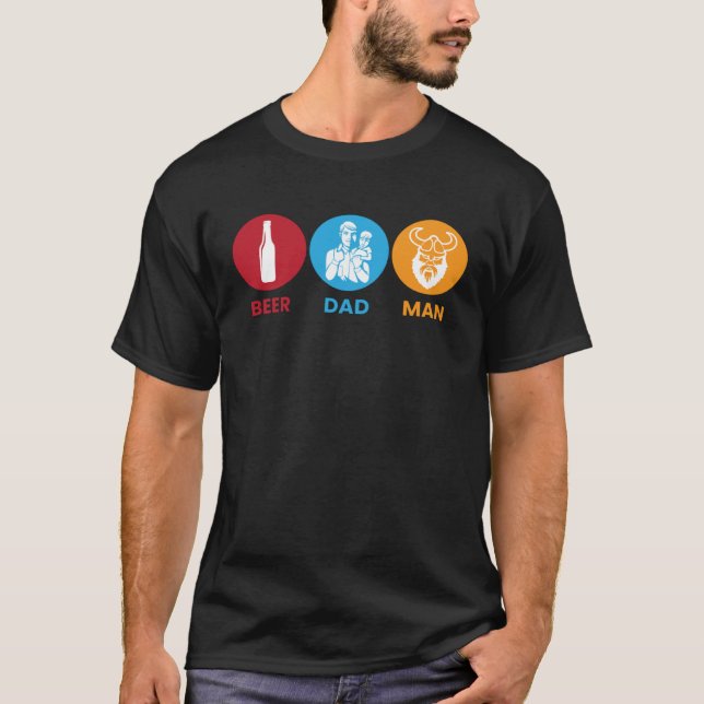 Beer Dad Man I Beard Carrier Father Viking Father  T-Shirt (Vorderseite)