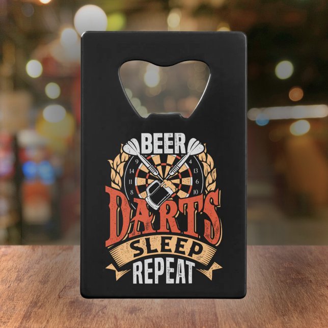 Beer Darts Sleep Repeat - Dart Player Geldbeutel Flaschenöffner (Von Creator hochgeladen)