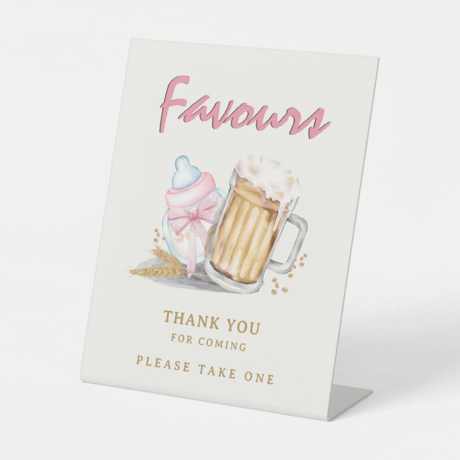 Beer Diaper Baby Girl Duwer Favoriten Vielen Dank Sockelschild (Vorderseite)