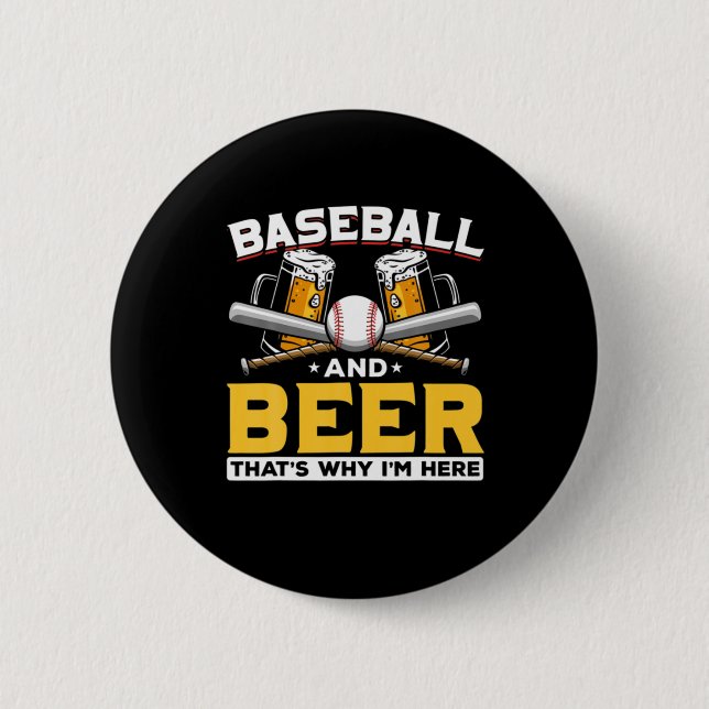 Beer Drinker Baseball Beer Humor Birthday Button (Vorderseite)
