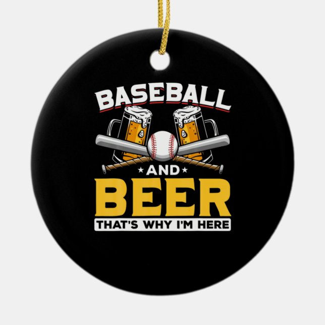 Beer Drinker Baseball Beer Humor Birthday Keramik Ornament (Vorne)
