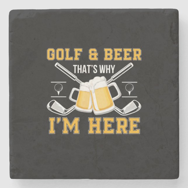 Beer Drinker Golf And Beer Birthday Steinuntersetzer (Vorderseite)
