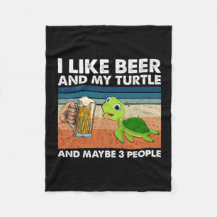 Beer Drinker I Like Beer And My Turtle Birthday Fleecedecke