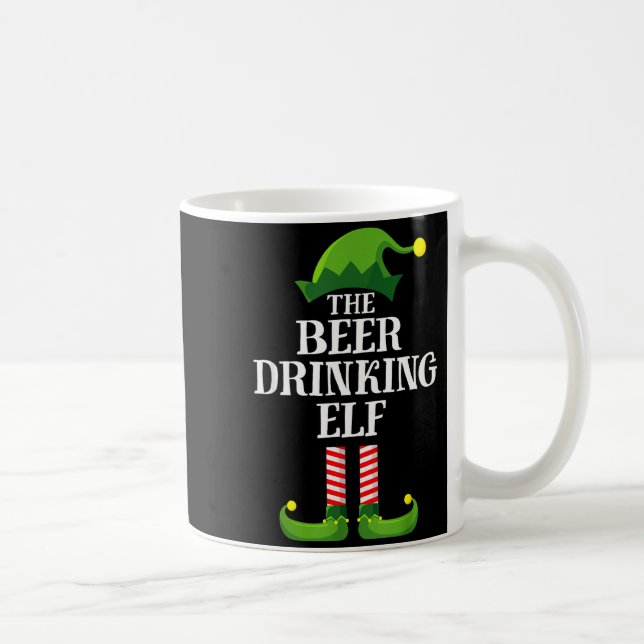 Beer Drinking Elf Matching Family Group Christmas  Kaffeetasse (Rechts)