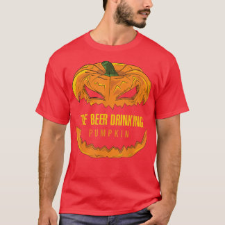 Beer Drinking Pumpkin Matching Family Group Hallow T-Shirt