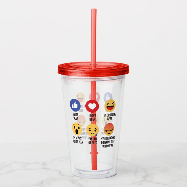 Beer Emojis Acryltrinkbecher (Vorderseite)