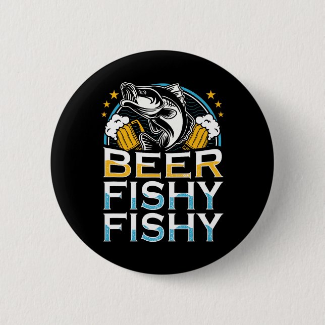 Beer Fishy Fishy Fisherman Ret Button (Vorderseite)