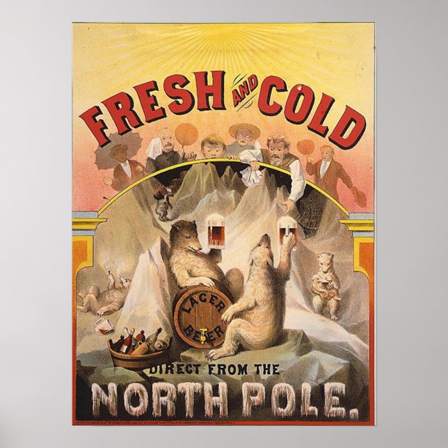 Beer - Fresh and Cold from the North Pole Poster (Vorne)
