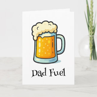 Beer Glass Dad Fuel Funny Retro Birthday Karte