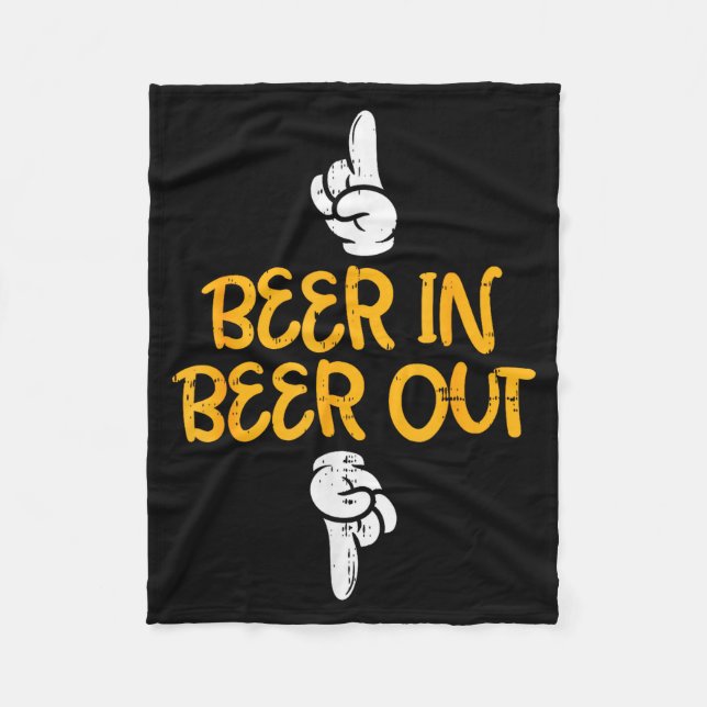 Beer In Out Funny Alcohol Drinking Team Squad Men  Fleecedecke (Vorderseite)