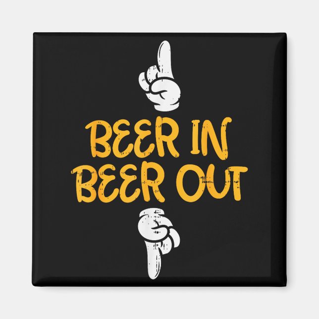 Beer In Out Funny Alcohol Drinking Team Squad Men  Magnet (Vorne)
