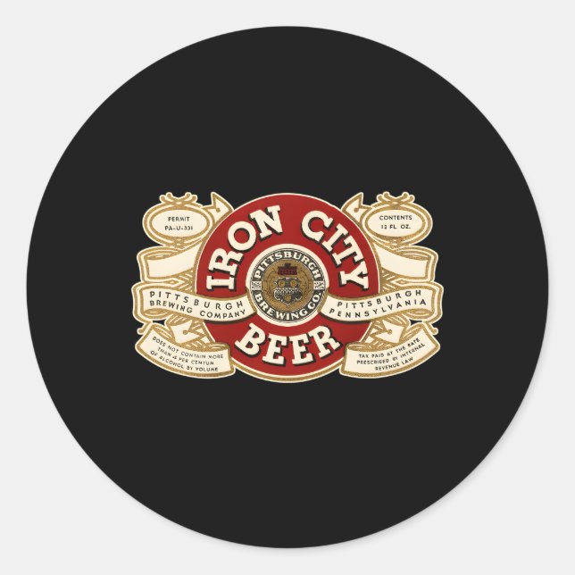 Beer Irons City Pittsburgh Beer Runder Aufkleber (Vorderseite)