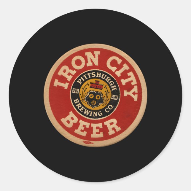 Beer Irons City Pittsburgh Beer Runder Aufkleber (Vorderseite)