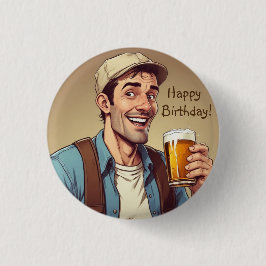 Beer Lover Birthday Button