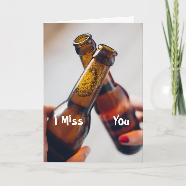 Beer Lover Boyfriend Girlfriend Missing You Dankeskarte (Vorderseite)