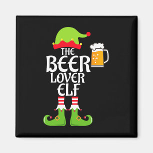 Beer Lover Elf Matching Family Group Christmas Par Magnet